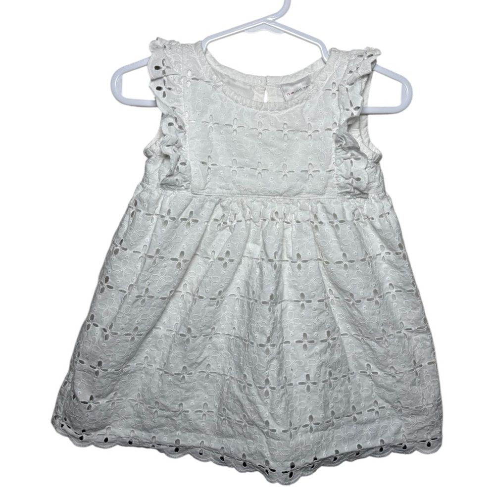 Hanna Andersson White Eyelet Dress | 12-18 months